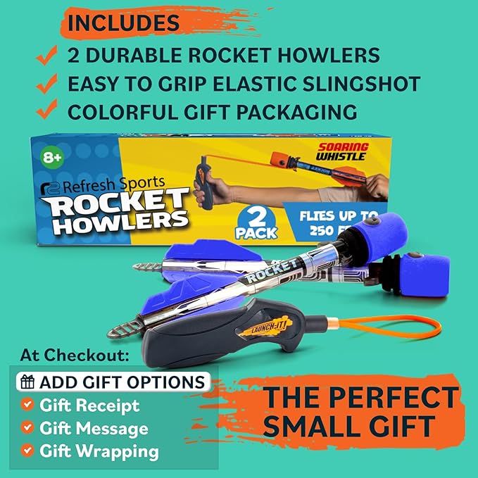 Toy Rocket Launcher for Kids: Best Outdoor Toys Slingshot Rockets Launchers Air Foam Rockets Games