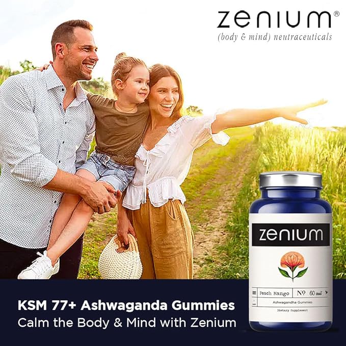 Zenium - Ashwagandha Gummies 1500 MGS per Serving | 60 Count | Mango Flavored | Calm The Mind &