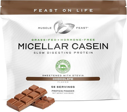 Muscle Feast Grass Fed Micellar Casein Protein Powder, Pasture Raised & Hormone Free, Slow