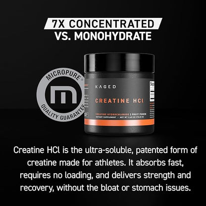 Kaged Creatine HCl Capsules | Unflavored | Muscle Building & Recovery | Patented Creatine