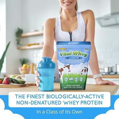 Grass-Fed Whey Protein Powder for Immune Vitality, Natural Flavor 600g (30 Servings), 15g Protein