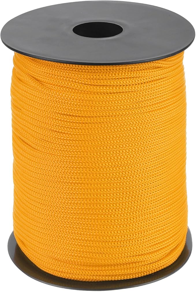 MECCANIXITY 1/8 Inch Polypropylene Rope Braided Ropes, 328ft Nylon Rope Hollow Utility Cord for