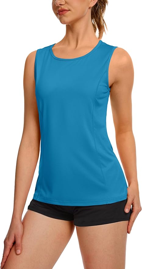 TACVASEN Women's UPF 80+ Workout Tank Top Sleeveless Quick Dry Sun Protection Hiking Athletic Gym