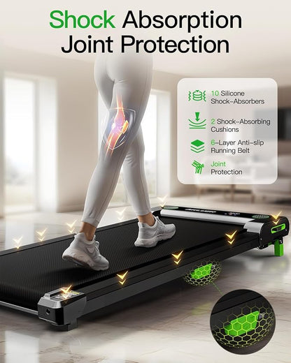 Walking Pad with Incline, Akluer Incline Treadmills for Home, 2.5 HP Under Desk Treadmill Small