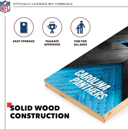 NFL Football 2' x 4' Regulation Size Solid Wood Cornhole Set with Direct Print HD Team Graphics