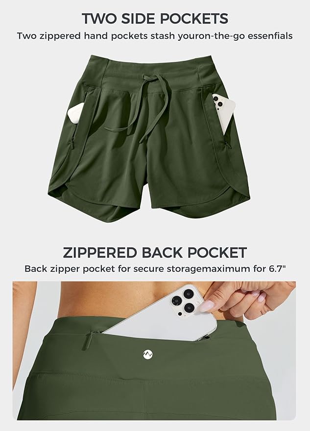 Willit Women's 7" Athletic Running Shorts Long Workout Hiking Shorts Quick Dry High Waisted Active