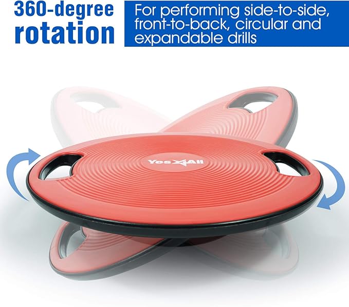 Yes4All Upgraded Wobble Balance Board, 16.34" TPE Non-slip, Stability Board for Home Gym, Standing