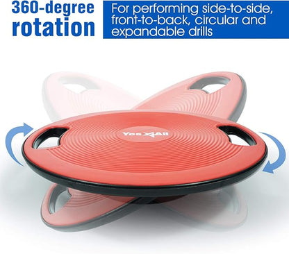 Yes4All Upgraded Wobble Balance Board, 16.34" TPE Non-slip, Stability Board for Home Gym, Standing