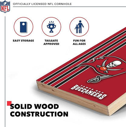 NFL 2' x 3' Solid Wood Cornhole Set with Direct Print HD Team Graphics – Great Gift for Any