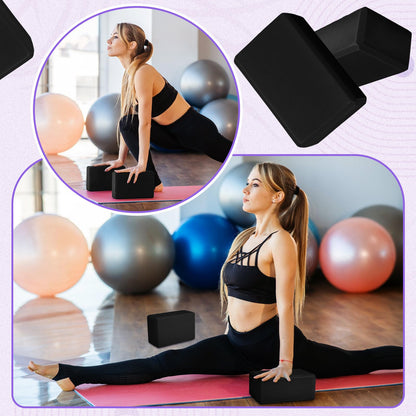 Wettarn 6 Pack Yoga Blocks 9 x 6 x 4 Inch EVA Foam Lightweight Non Slip Yoga Props for Pilates