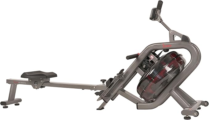 Sunny Health & Fitness Elite Water Rowing Machine with High Dynamic Resistance Vertical Tank
