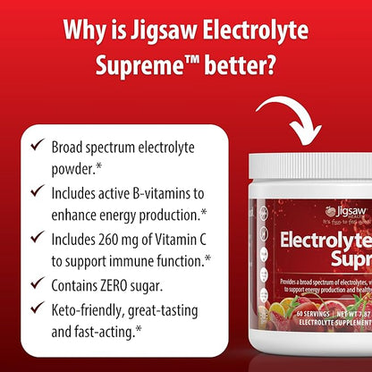 Jigsaw Health Electrolyte Supreme | Broad Spectrum of Electrolytes + Trace Minerals | Fruit Punch