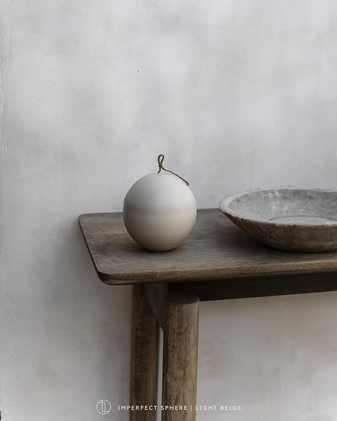 LAWA Imperfect Sphere Candle - Beautiful Handmade Pillar Scented Soy Wax Elegant Aesthetic Candle