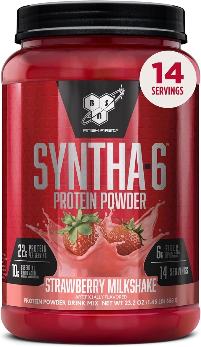 BSN SYNTHA-6 Premium Protein Powder with 6g of Fiber, Whey Protein, Micellar Casein, Milk Protein