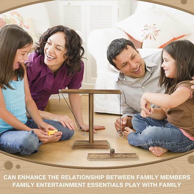 Ring Toss Games for Adults, Fun Hook and Ring Game, Home, Bar and Party Handmade Wooden Interactive