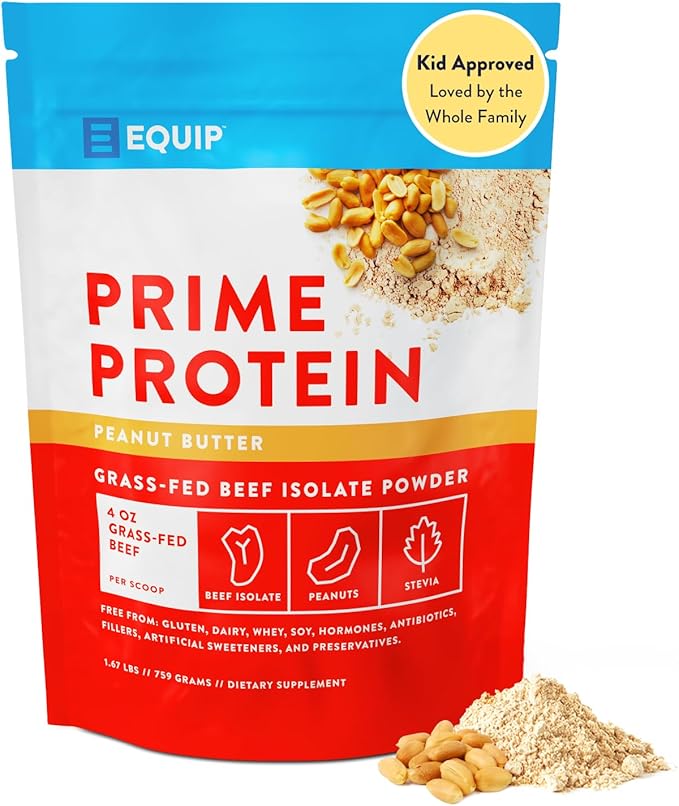 Equip Foods Prime Protein Powder | Clean, Grass Fed Beef Protein Powder for Women & Men | Carnivore