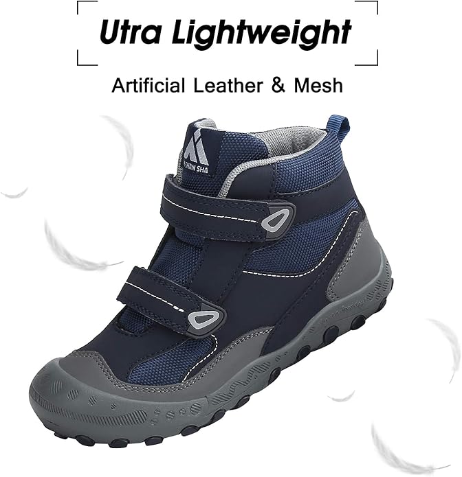 Mishansha Kids Hiking Boots Toddler Girls Boys Hiking Shoes Water-Resistant Anti-Collision Non-Slip
