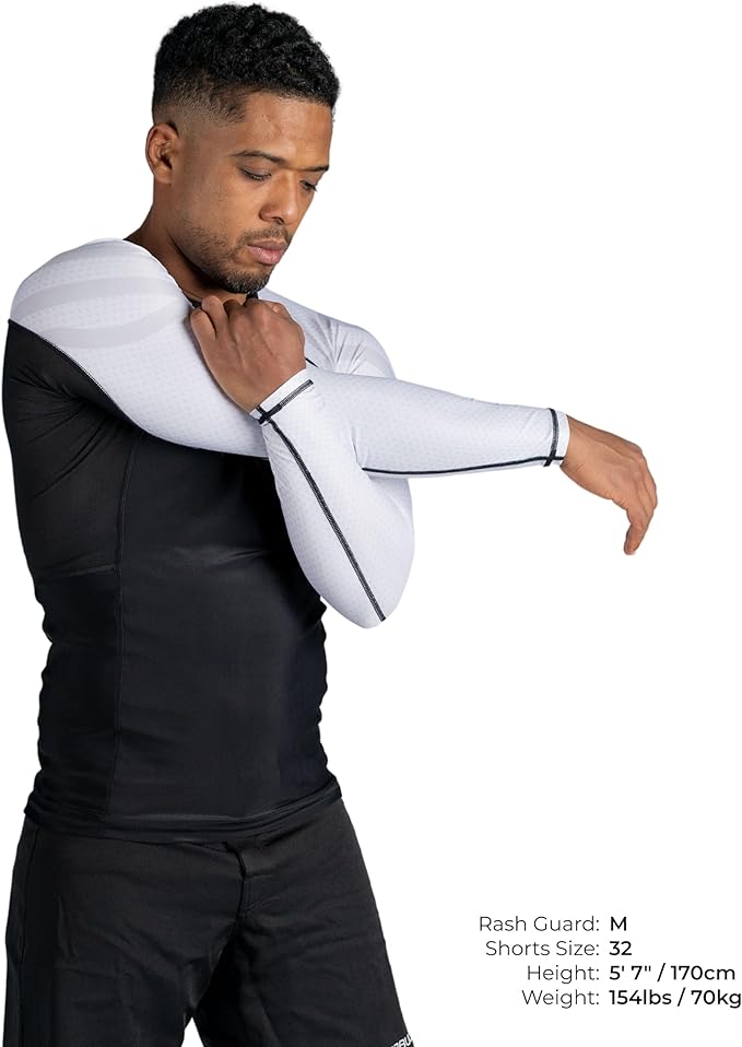 Sanabul Essential Long Sleeve Compression Training Rash Guard for MMA BJJ Wrestling Grappling and