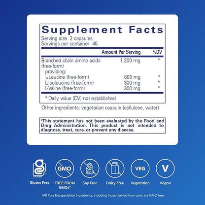 Pure Encapsulations BCAA Capsules | Hypoallergenic Supplement to Support Muscle Function During