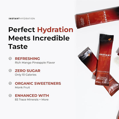 Instant Hydration Electrolytes Powder Packets - Mango Pineapple Drink Mix - Zero Sugar - Keto