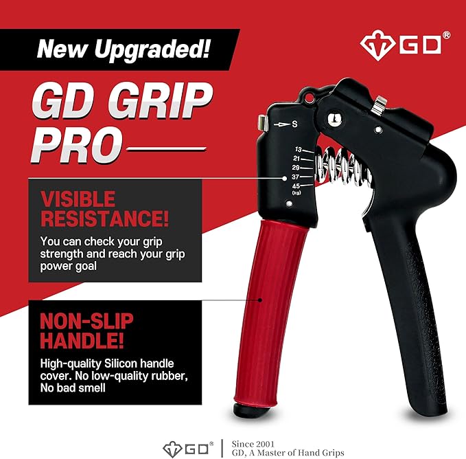 GD Grip Strength Trainer (Premium Adjustable Grip Strengthener for Forearm Training) Wrist and