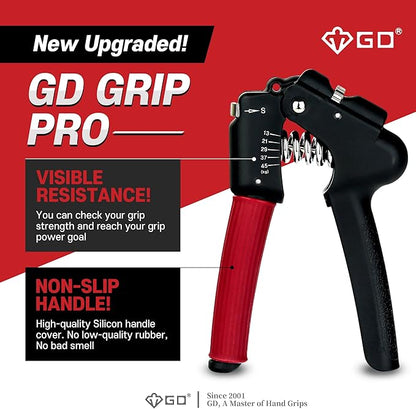 GD Grip Strength Trainer (Premium Adjustable Grip Strengthener for Forearm Training) Wrist and