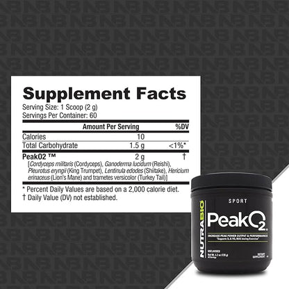 NutraBio Peak O2, Unflavored, 4.2 oz (120 g), Labs