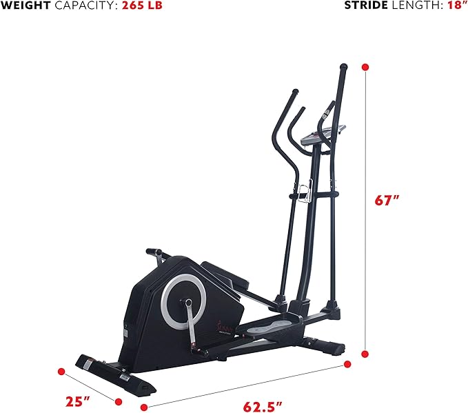 Sunny Health & Fitness Smart 2-in-1 Upright Elliptical Full-Body Exerciser, Home Cross-Training