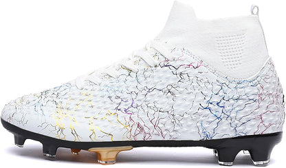 Men's Soccer Shoes High-Top Soccer Cleats Outdoor Breathable Athletic Professional Spikes Youth