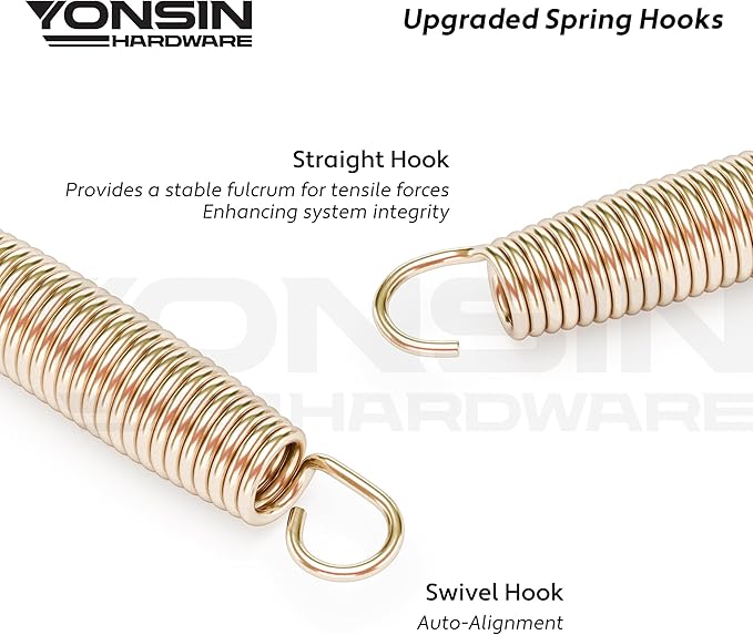 Trampoline Springs Heavy Duty with Swivel & Straight Hooks, Stainless Steel Trampoline Accessories
