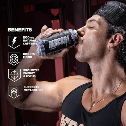 REDCON1 Energy High Performance Drink, Grape Freeze - Zero Sugar Energy Drink with Alpha GPC