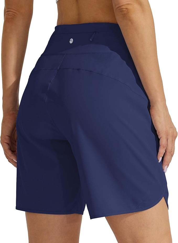 Willit Women's 7" Athletic Running Shorts Long Workout Hiking Shorts Quick Dry High Waisted Active