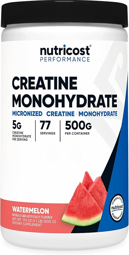 Nutricost Creatine Monohydrate Powder (Watermelon, 500 Gram) - Micronized Creatine Supplement