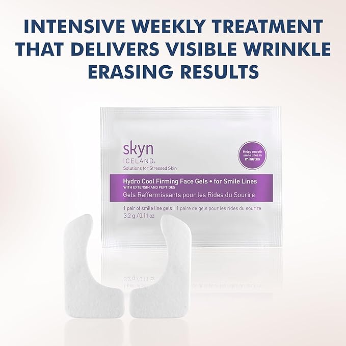 Skyn ICELAND Hydro Cool Firming Smile Line Patches, 10 Minute Smoothing Treatment with Peptides and
