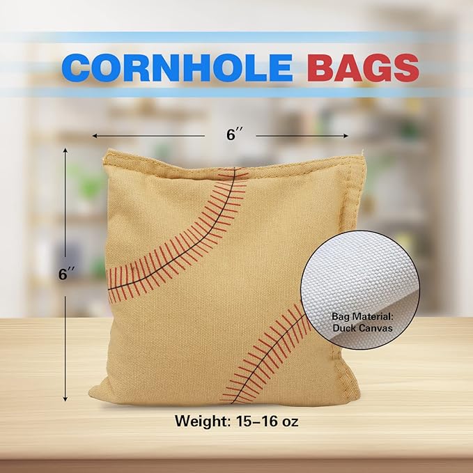 GSE Games & Sports Expert Set of 8 Premium Weather Resistant Cornhole Bags. Regulation Size and