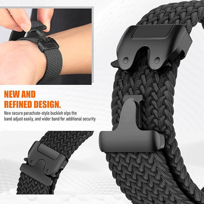 Braided Stretchy Band for Fitbit Versa 4/Versa 3/Sense 2/Sense Watch Band Women Men,Parachute-style