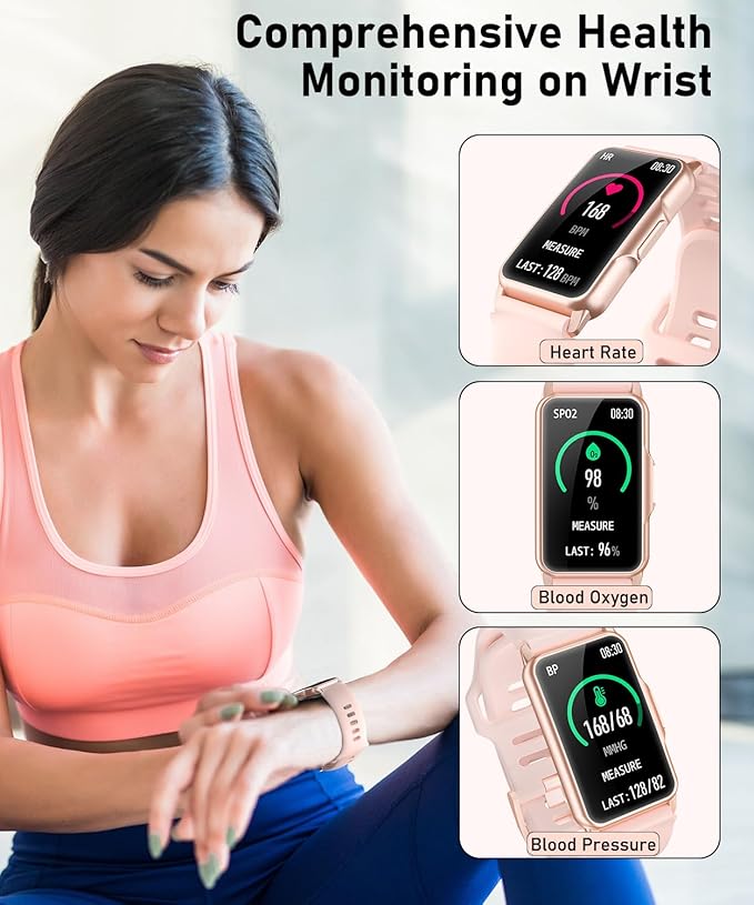 Smart Watch Fitness Tracker with 24/7 Heart Rate, Blood Oxygen Blood Pressure Monitor Sleep Tracker