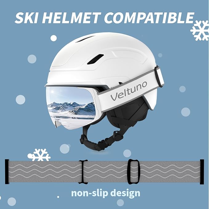 Ski Goggles for Men Women Adult & Youth, OTG Snowboard Goggles Anti Fog, Snow Goggles UV Protection