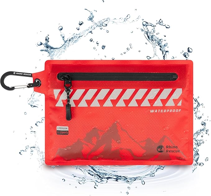 RHINO RESCUE Small First Aid Kit Ultralight Waterproof Medical Kit for Hiking, Backpacking