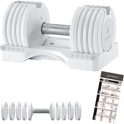 Adjustable Dumbbell – 12.5/25lb Single Unit OR Set of 2 – 5-in-1 Adjustable Weight for Home Gym