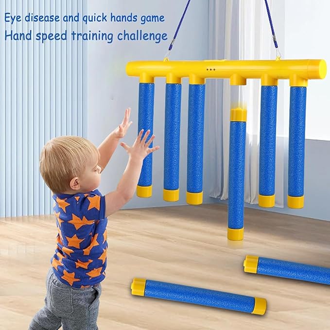 Reflex Challenge Game - Drop Sticks, Hand Eye Coordination, Reaction Training, 3 Adjustable Speeds