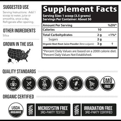 BioBeet® Max Strength Beet Root Juice Powder ??20:1 Concentrate, Each Serving Derived from 60,000