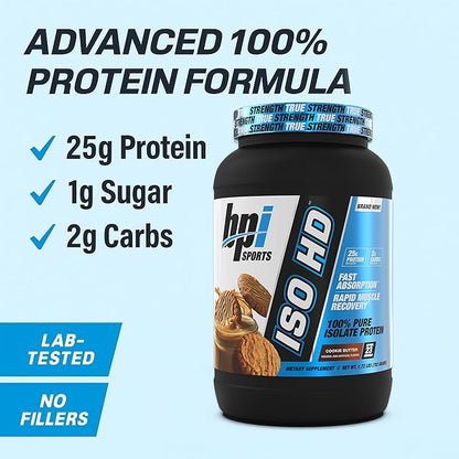 BPI Sports ISO HD Isolate Protein Powder ??100% Whey Isolate, Protein Powder for Muscle Gain