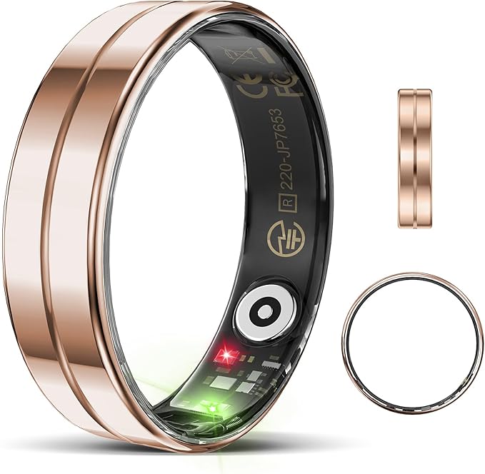 Ultra-Thin Smart Ring for Women Men,Sleep Tracker Ring with Heart Rate, Waterproof Fitness Ring for