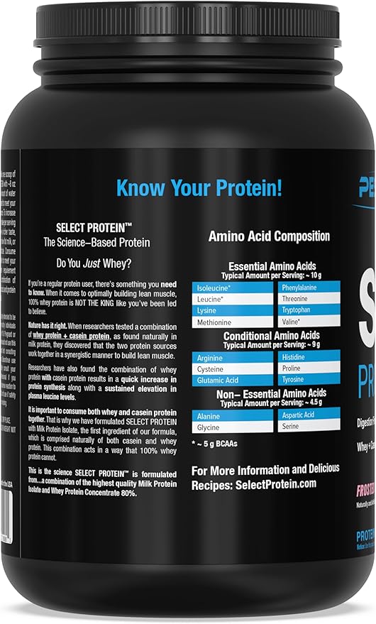 PEScience Select Protein Powder, Whey and Casein Blend, Clean Protein Powder for Women and Men, Low