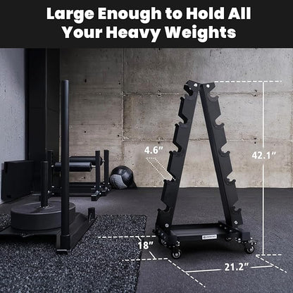LIONSCOOL Premium Solid Steel Dumbbell Rack Stand Only, A-Frame Portable Weight Storage Organizer