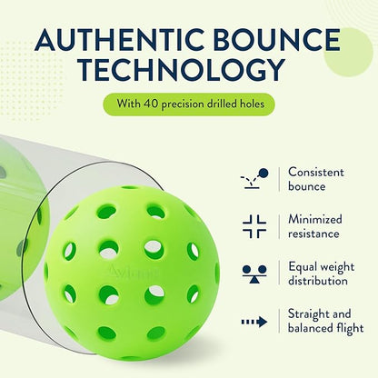 Aviana Outdoor Pickleball Balls - USAPA Approved for Tournament Play | Durable 40-Hole Design |