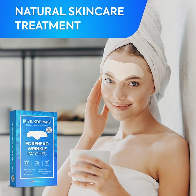 Forehead Wrinkle Patches 12Pcs with Aloe, Collagen, Vitamin E, Anti Wrinkle Patches, Forehead