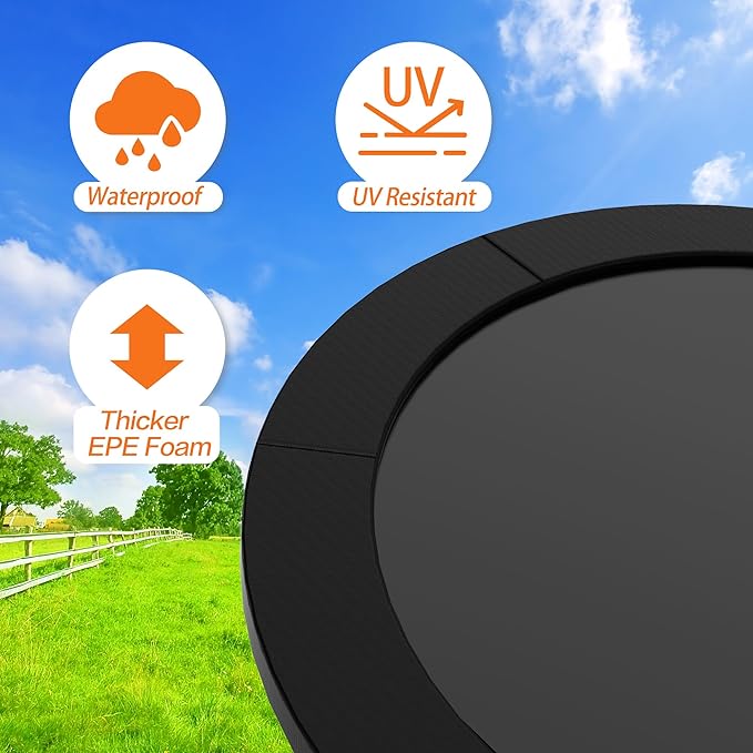 Trampoline Pad 10ft 12ft 14ft 15ft 16ft Trampoline Replacement Safety Pad, Waterproof and