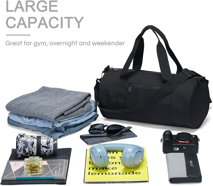Small Gym Bag Duffel Bag for Women Men Fitness Sports Bag Workout Adjustable Detachable Shoulder